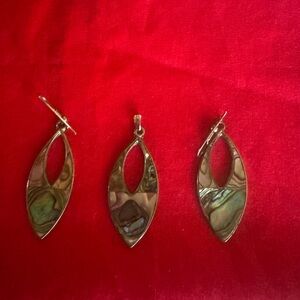 Elegant Gold and Green Earrings